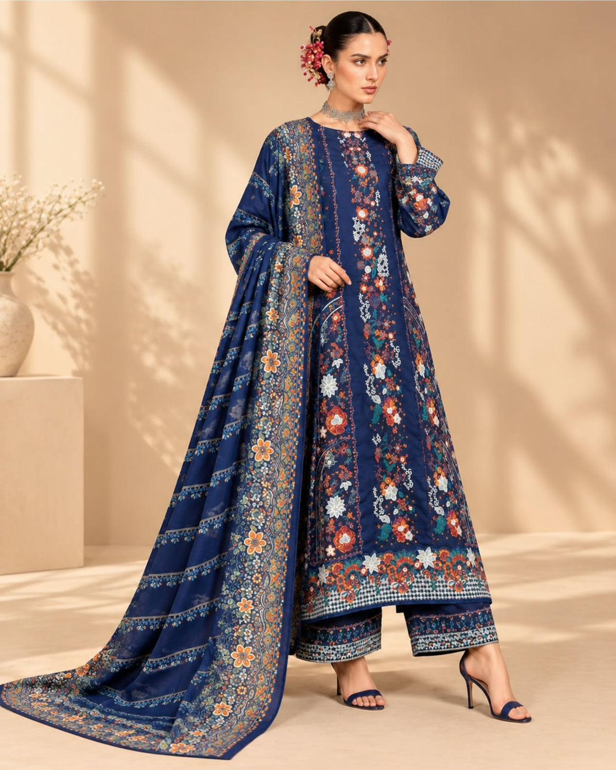 Hussain Rehar 3pc | Dhanak Premium | N-120