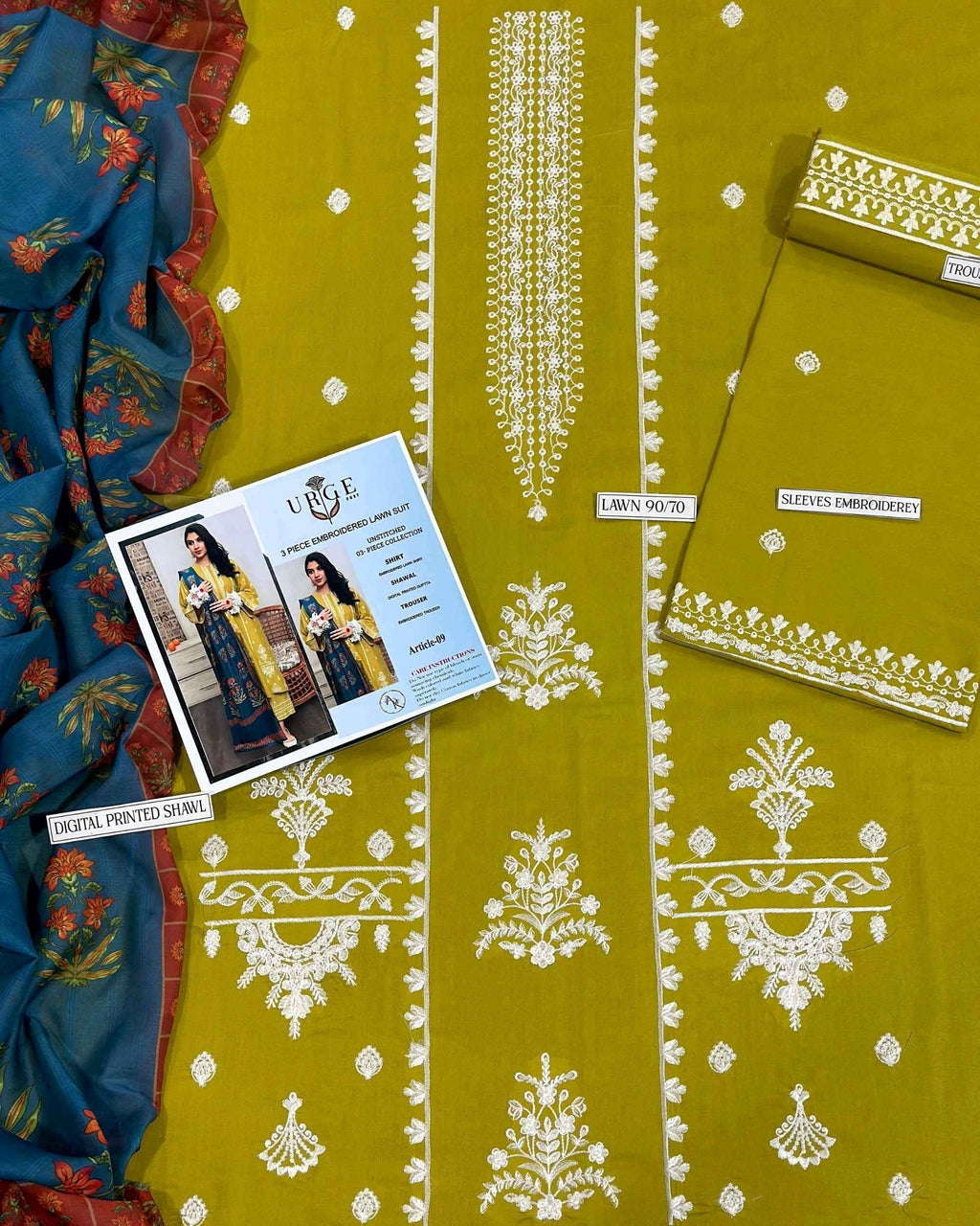 Urge | 3Pc Embroidered Lawn