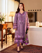 Qalamkar 3pc | Dhanak Embroidered | N-047