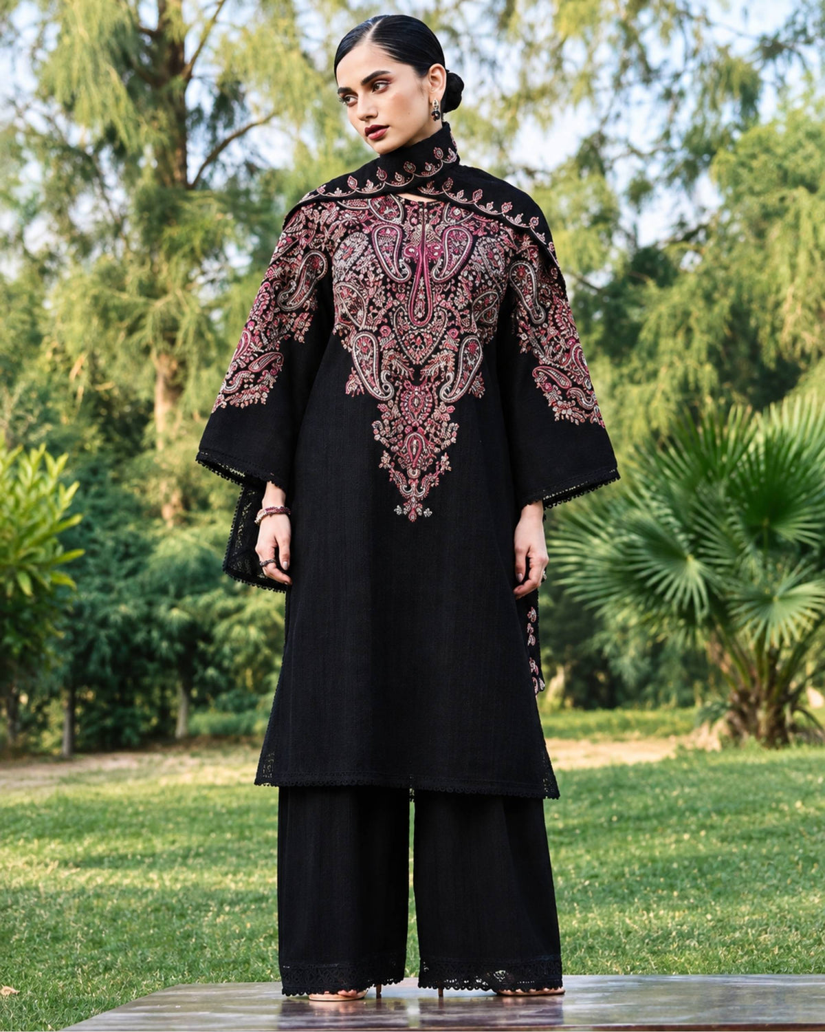 Zara Shahjahan 3 pc | Embroidered Dhanak | N-094