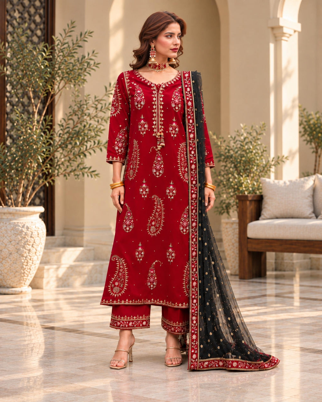Charizma 3pc | Silk Embroidered | N-031