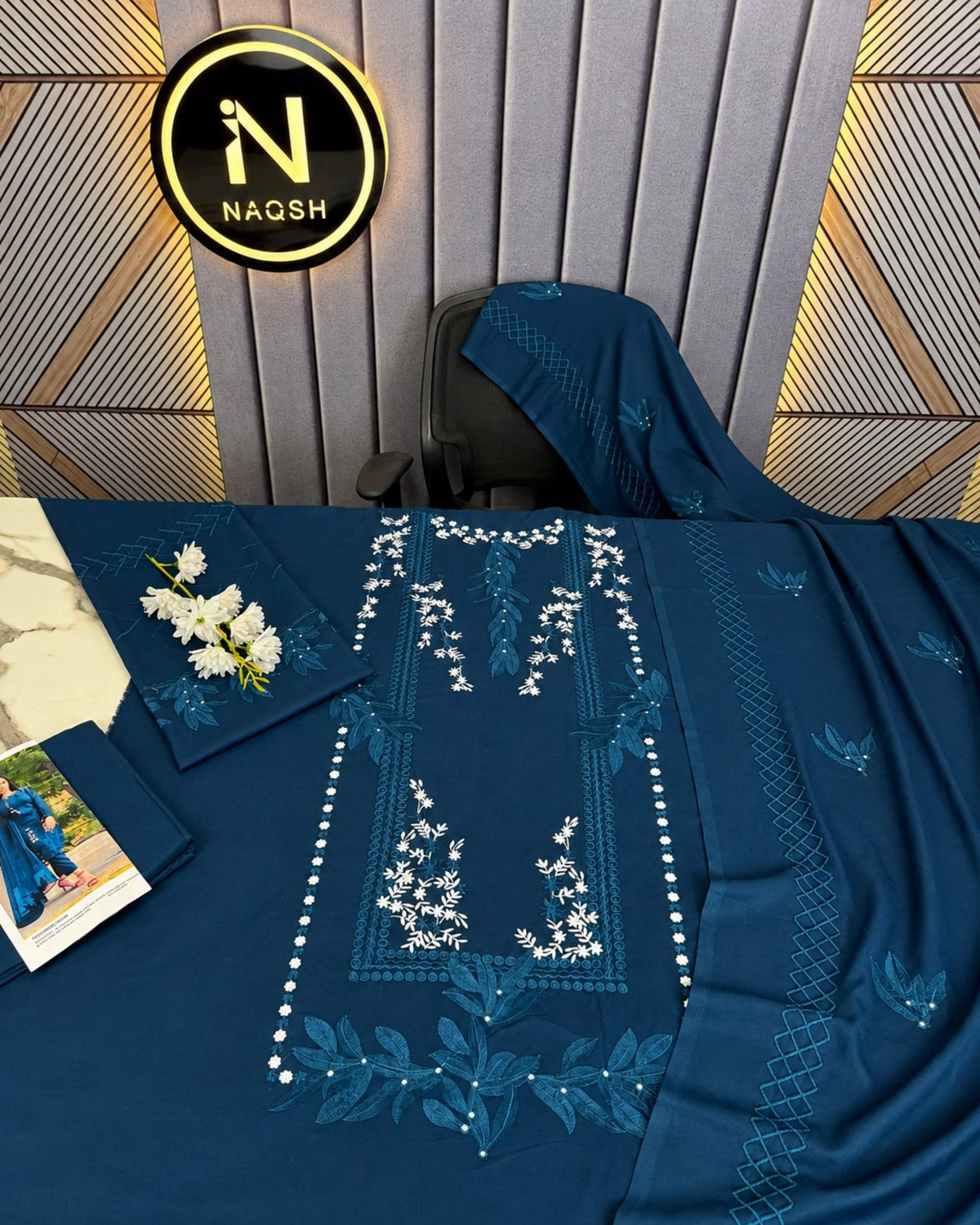 Agha Noor 3pc | Dhanak Embroidered | N-045