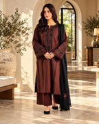 Laluzai 3pc | Dhanak Embroidered | N-020