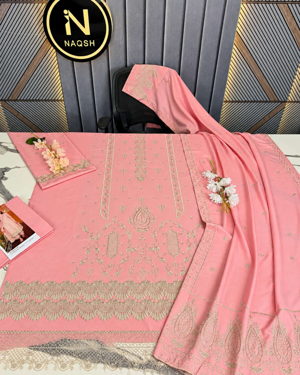 Qalamkar 3pc | Premium Dhanak | N-078