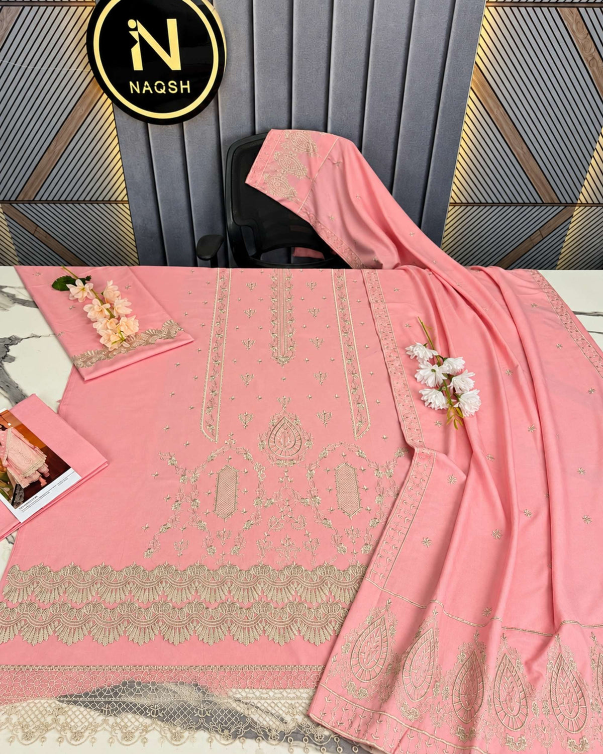 Qalamkar 3pc | Premium Dhanak | N-078