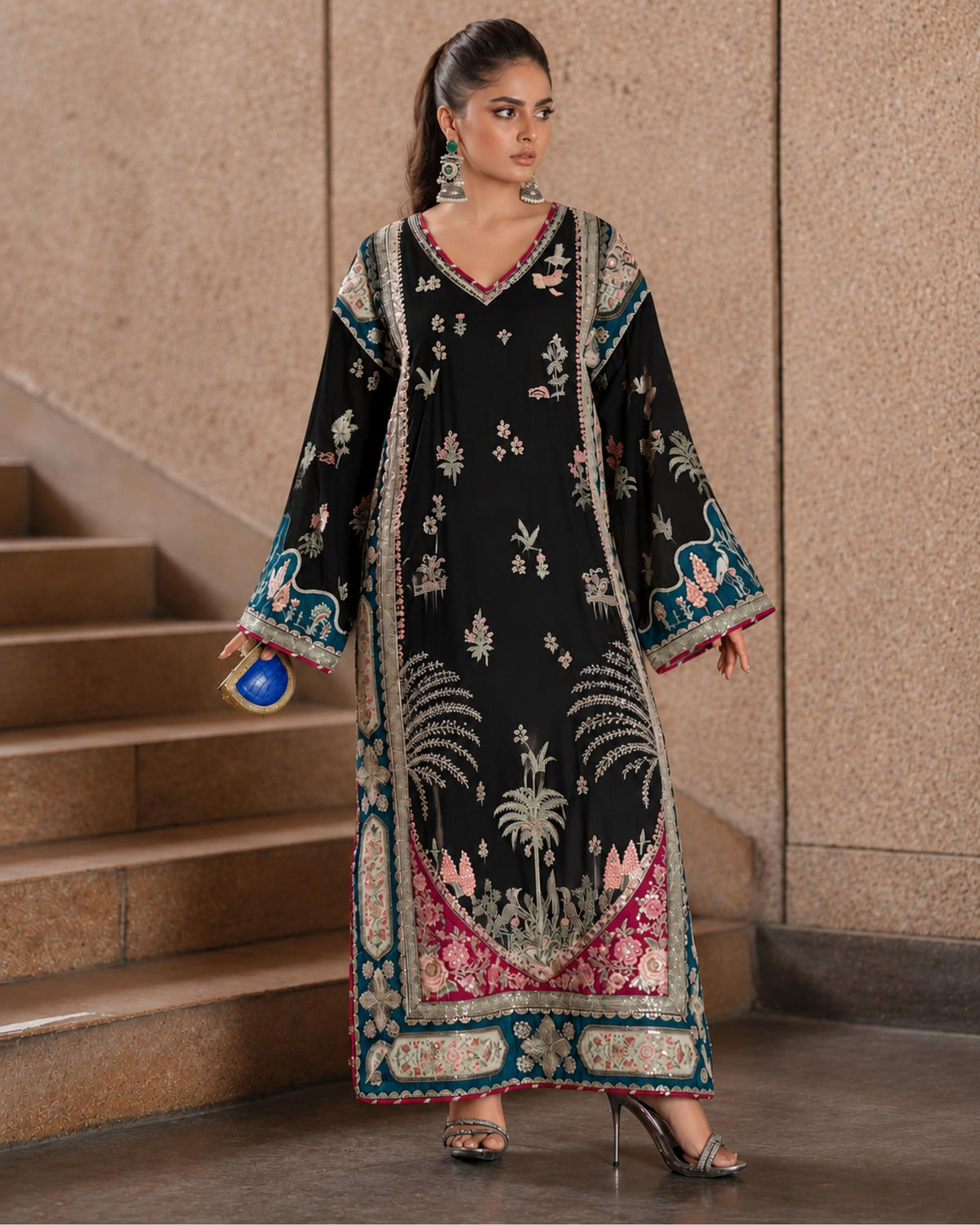 Ethnic 2 pc | Silk Kaftan | N-043
