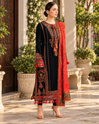 Hussain Rehar 3pc | Embroidered Dhanak | N-057