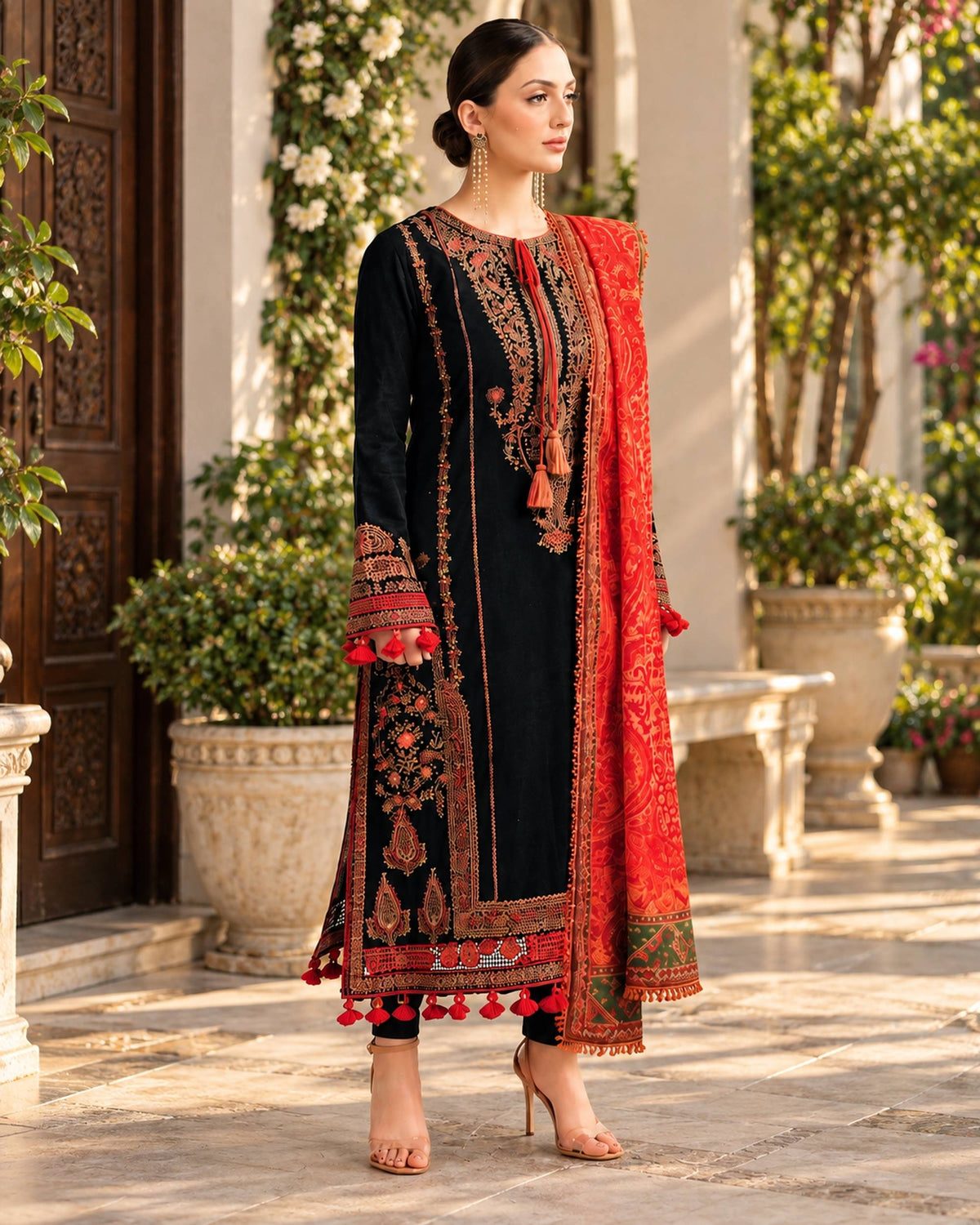 Hussain Rehar 3pc | Embroidered Dhanak | N-057