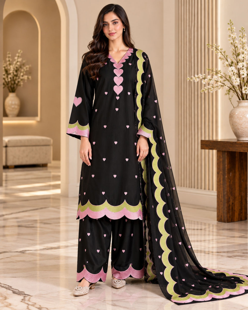 Laam Silk | 3 pc Embroidery | N-028
