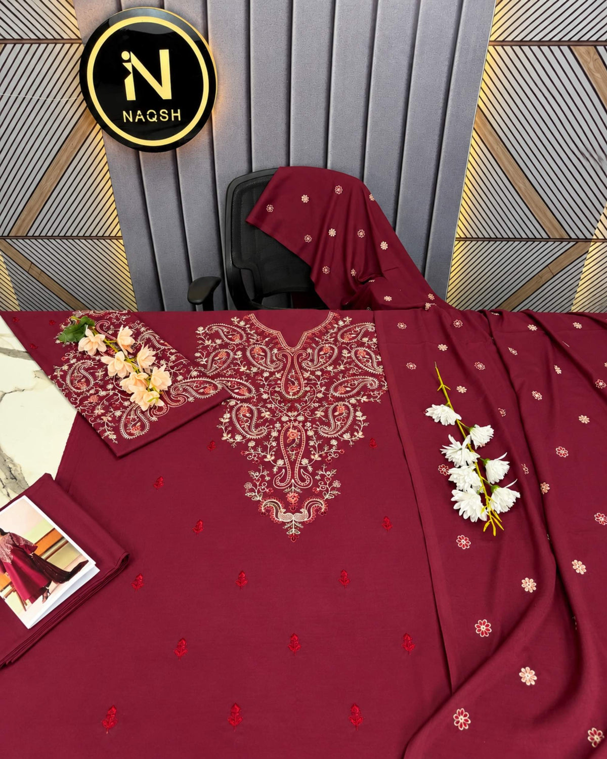 Batik 3pc| Embroidered Dhanak | N-059