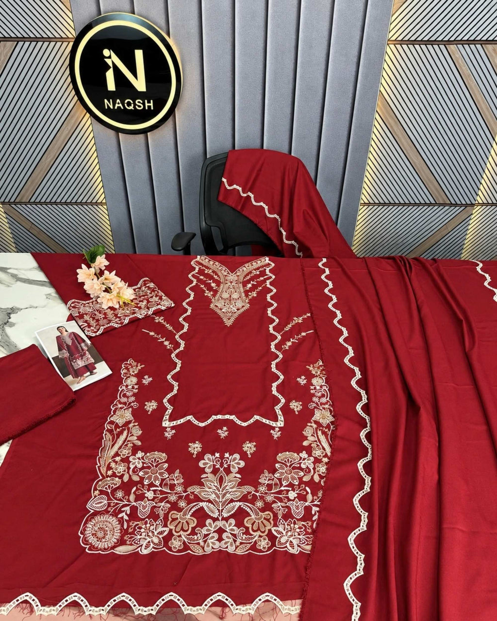 Baroque 3 Pc | Embroided Dhanak | N-03