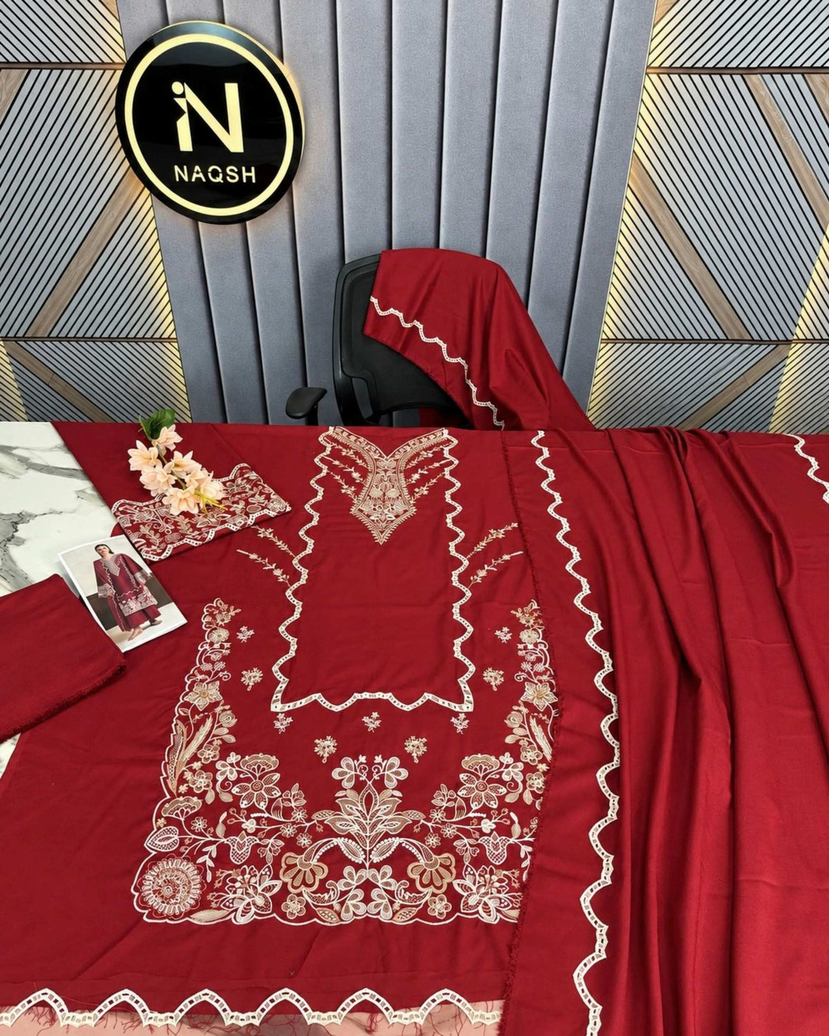 Baroque 3 Pc | Embroided Dhanak | N-03