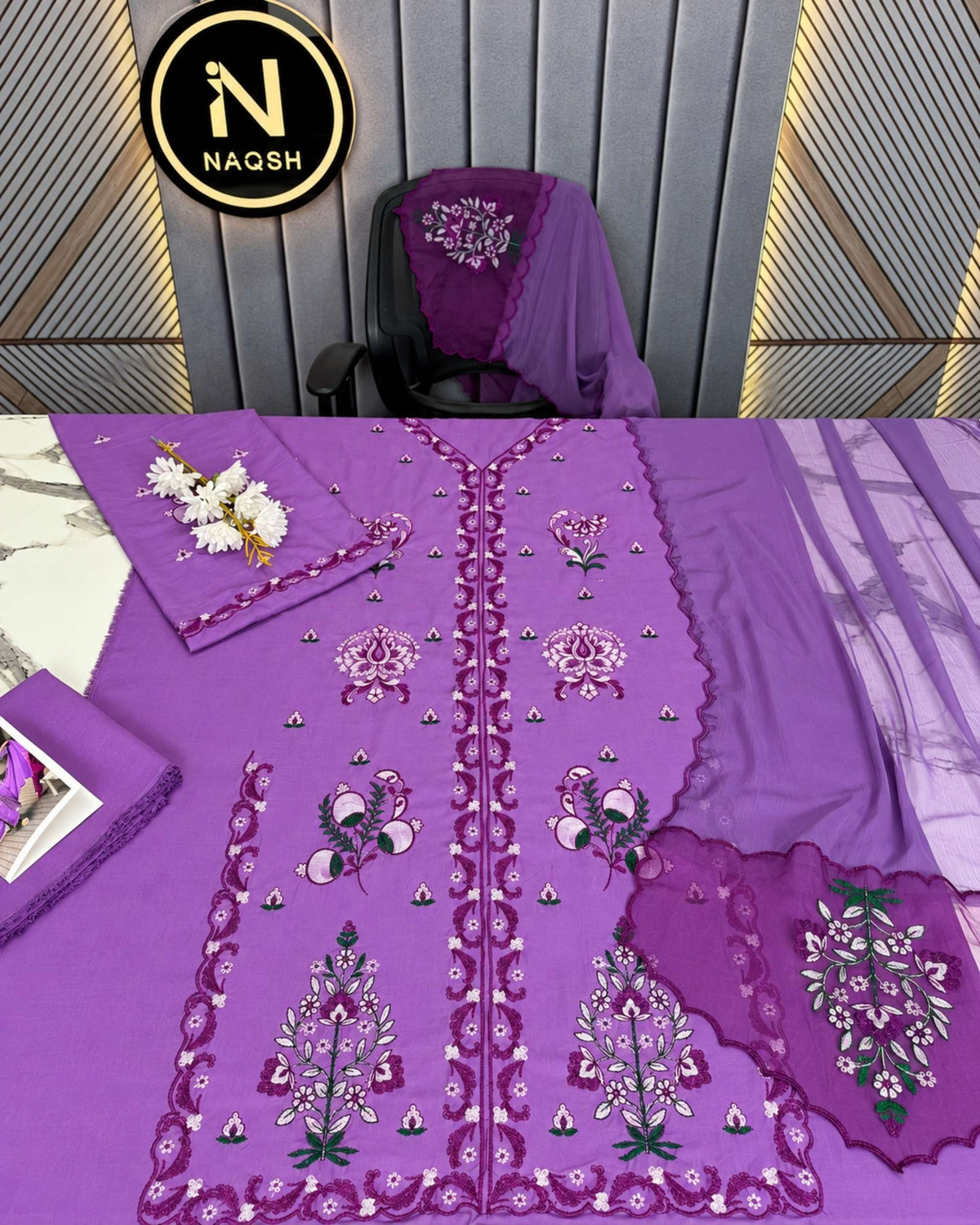 Azure 3pc | Premium Dhanak | N-085