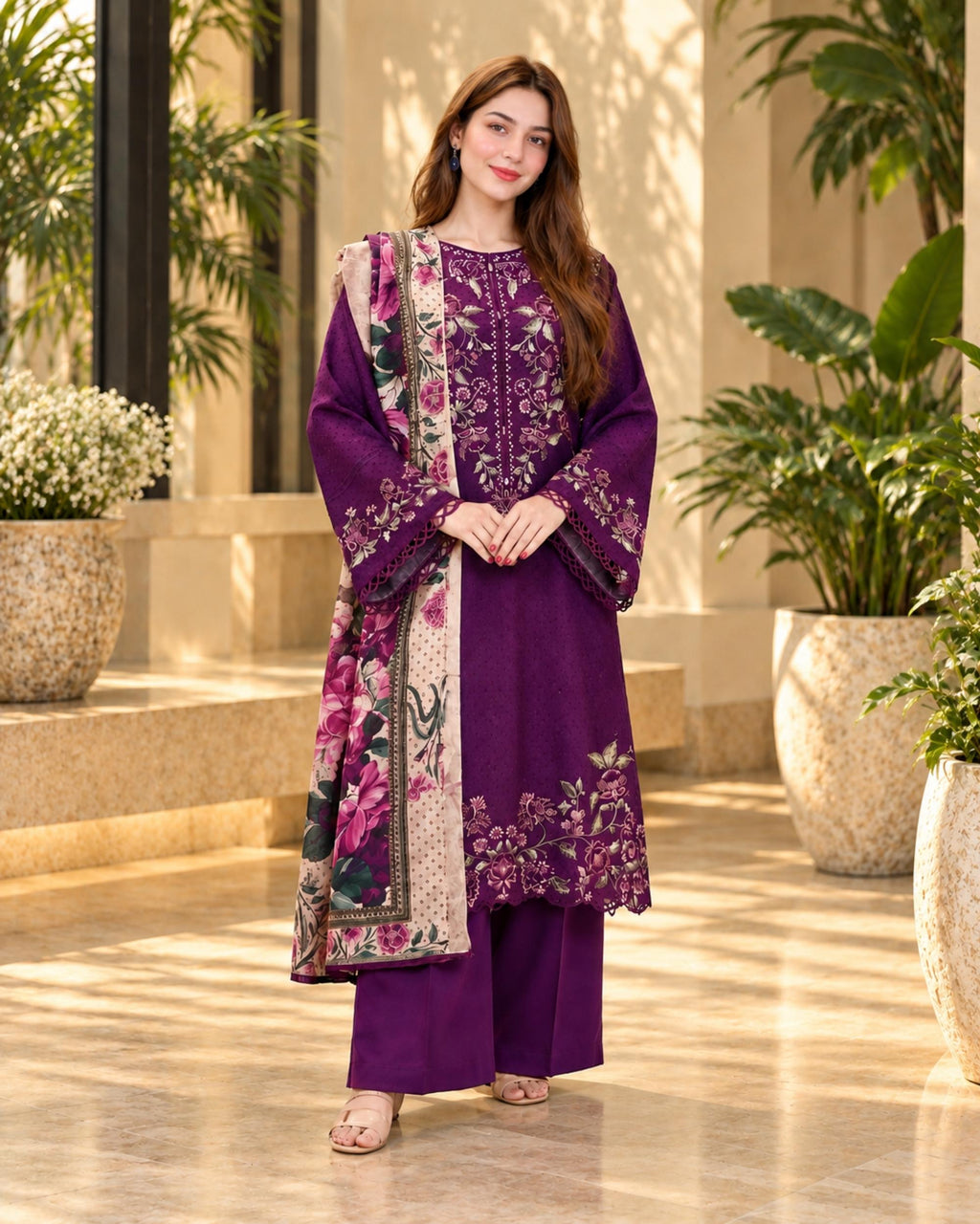 Beechtree Dhanak | 3 pc Embroidered | N-012