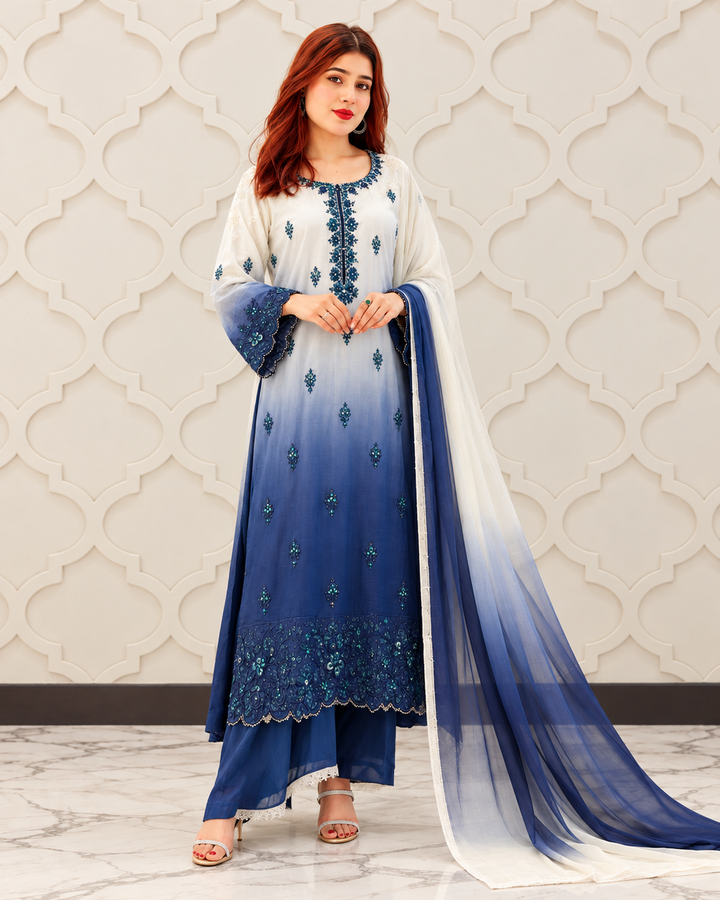 Shazia Kiyani 3pc | Silk Embroidered | N-077