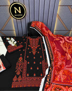 Hussain Rehar 3pc | Embroidered Dhanak | N-057