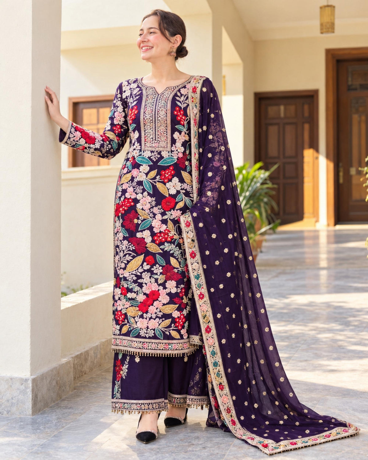 Charizma 3pc | Velvet Embroidered | N-114