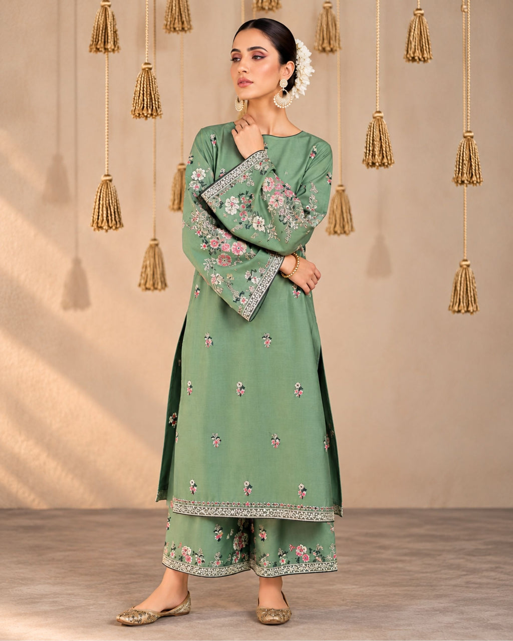 Laam 2pc | Dhanak Embroidered | N-021