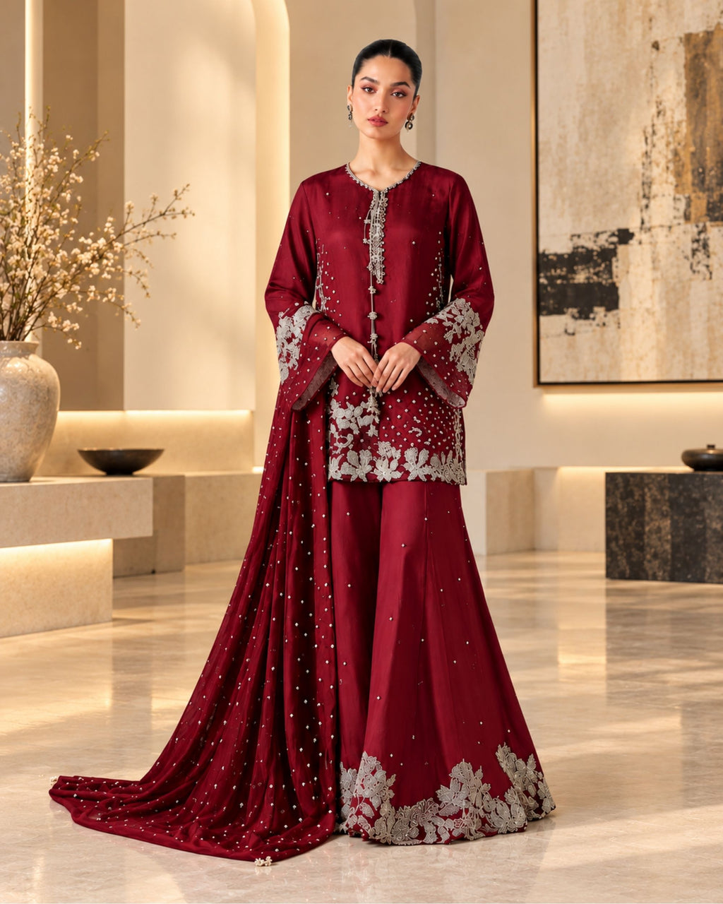 Iznik 3pc | Velvet Embroidered | N-022