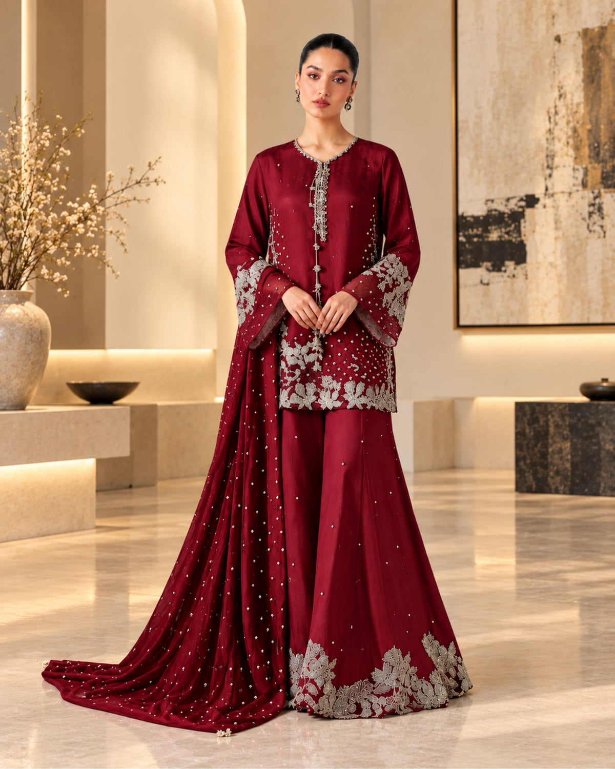 Iznik 3pc | Velvet Embroidered | N-022