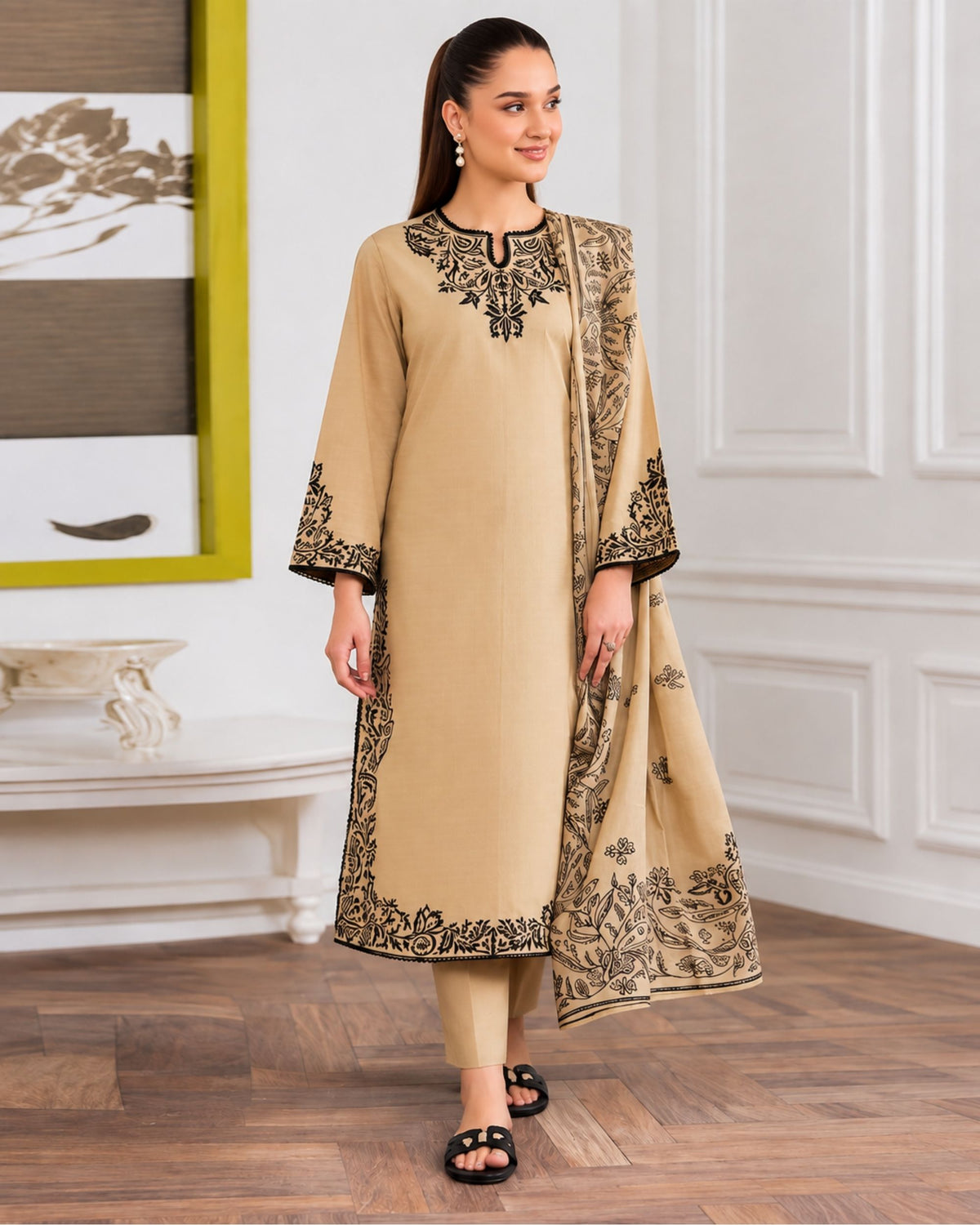 Limelight 3pc | Premium Dhanak | N-056