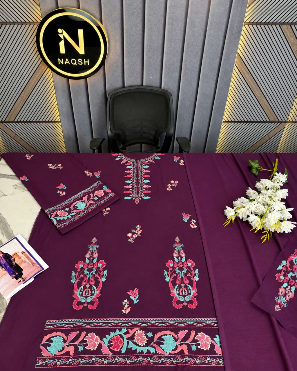 Iznik 2pc | Dhanak Embroidered | N-064