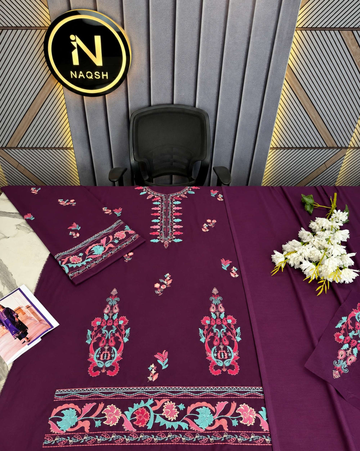 Iznik 2pc | Dhanak Embroidered | N-064