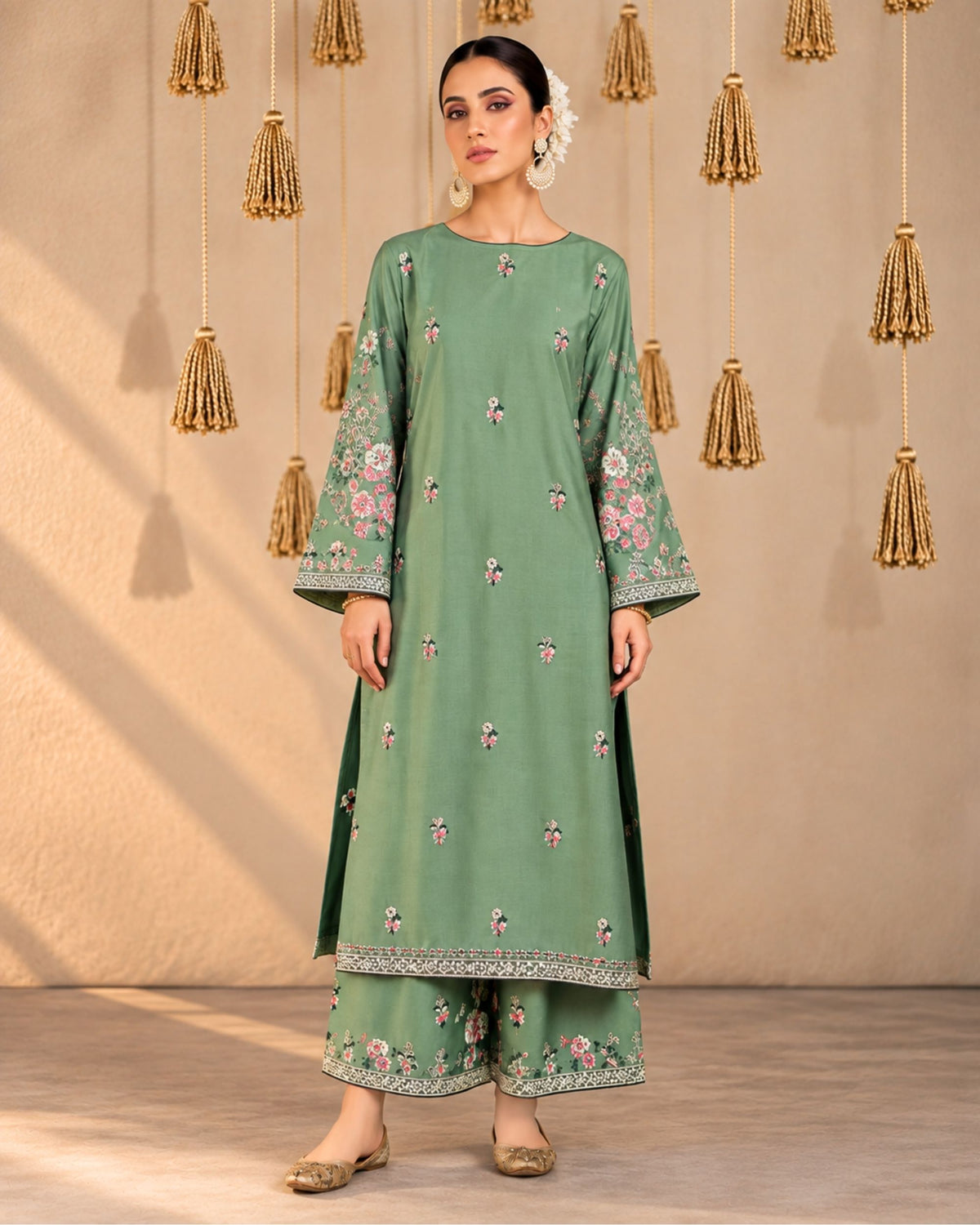 Laam 2pc | Dhanak Embroidered | N-021