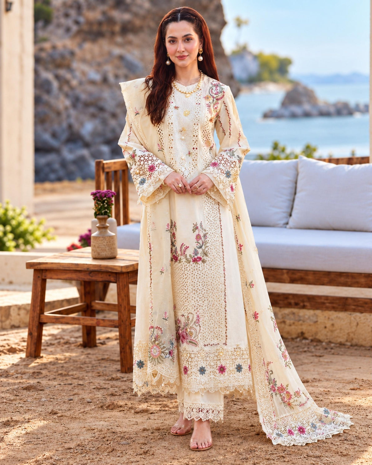 Qalamkar 3 pc | Dhanak Heavy | N-093