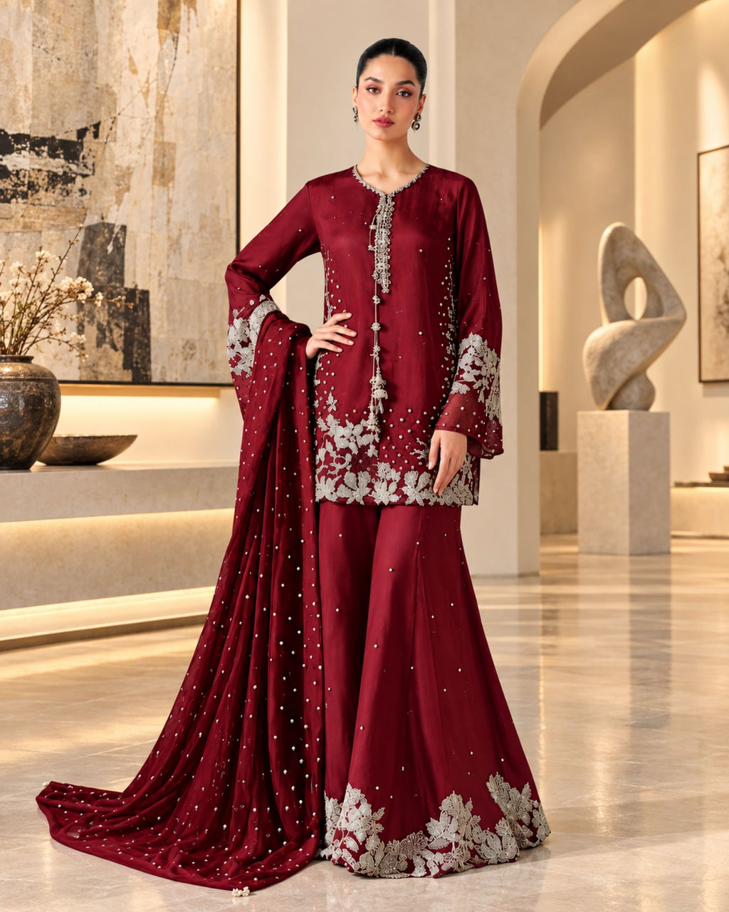 Iznik 3pc | Velvet Embroidered | N-022