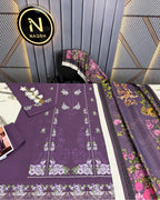 Qalamkar 3pc | Dhanak Embroidered | N-047