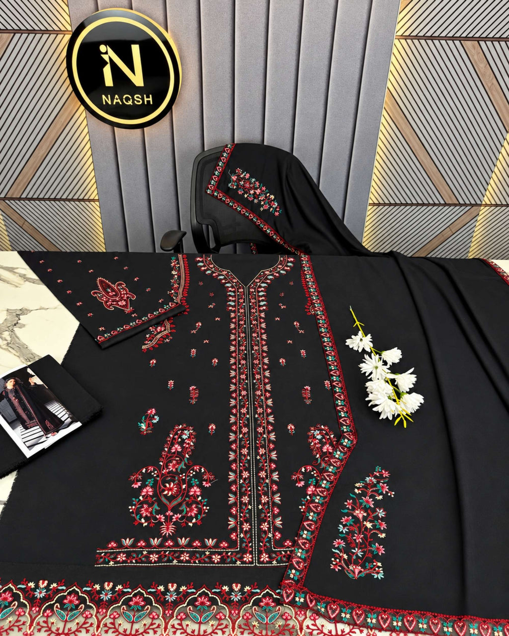 Kashmiri 3pc | Dhanak Embroidered | N-024