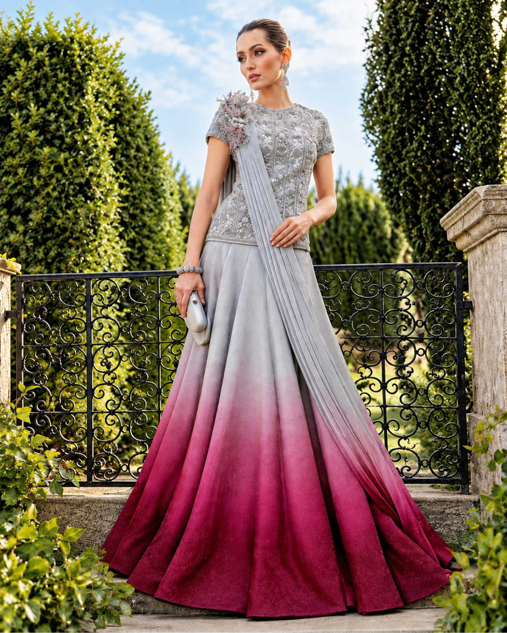 Maria b Maxi | Embroidered Dhanak | N-058