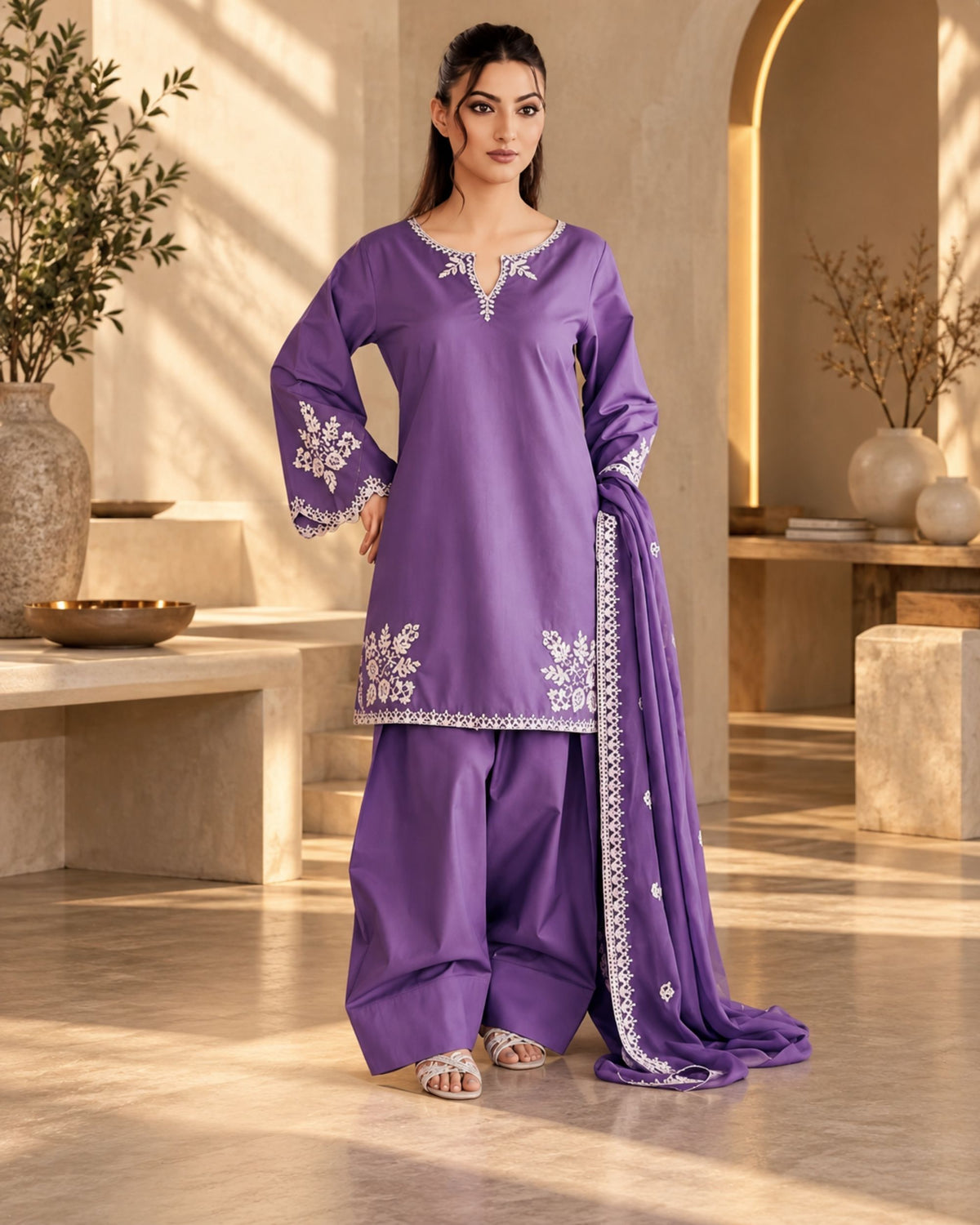 Azure luxury | 3pc Dhanak | N-025
