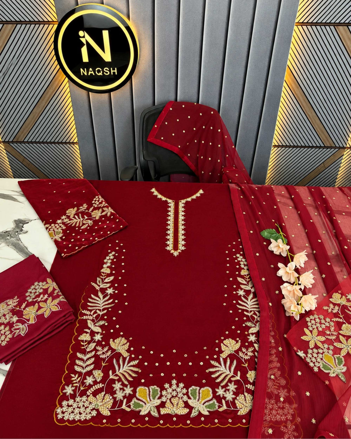 Iznik 3pc | Velvet Embroidered | N-022