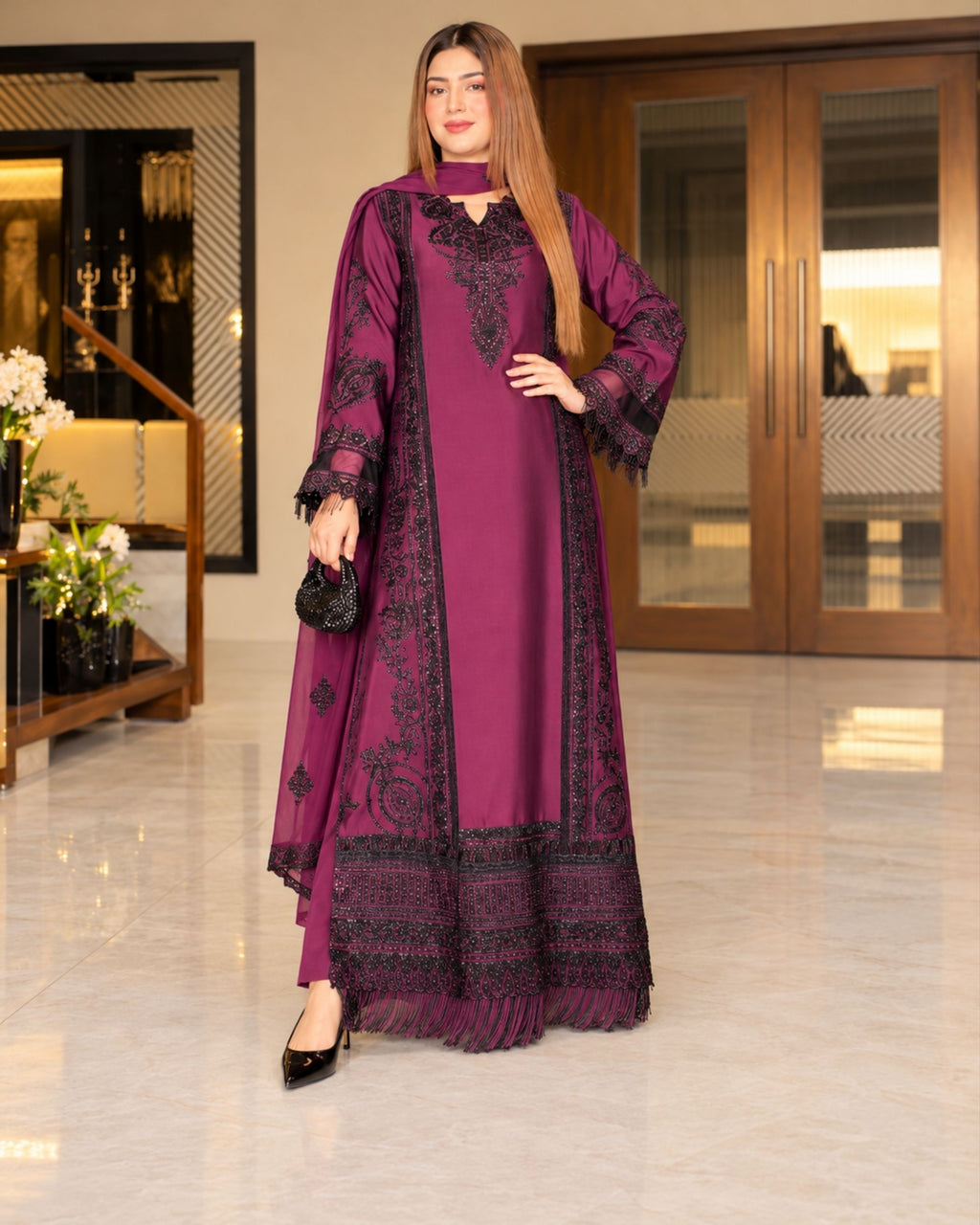 Zara shaharyar | 3pc Silk Article | N-108