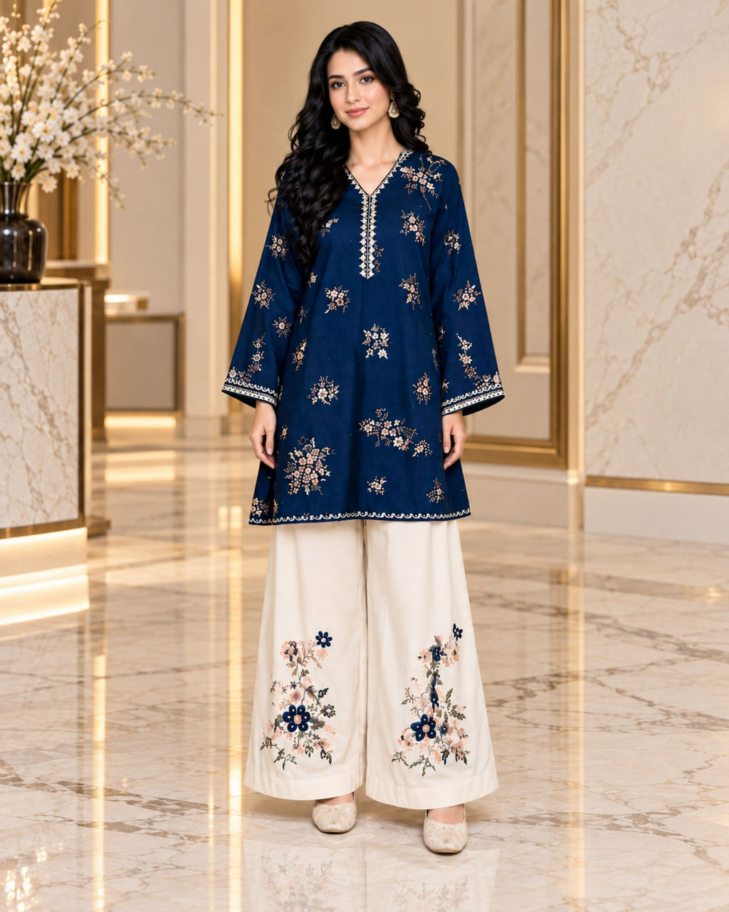 Batik Embroidered | 2pc Dhanak | N-018