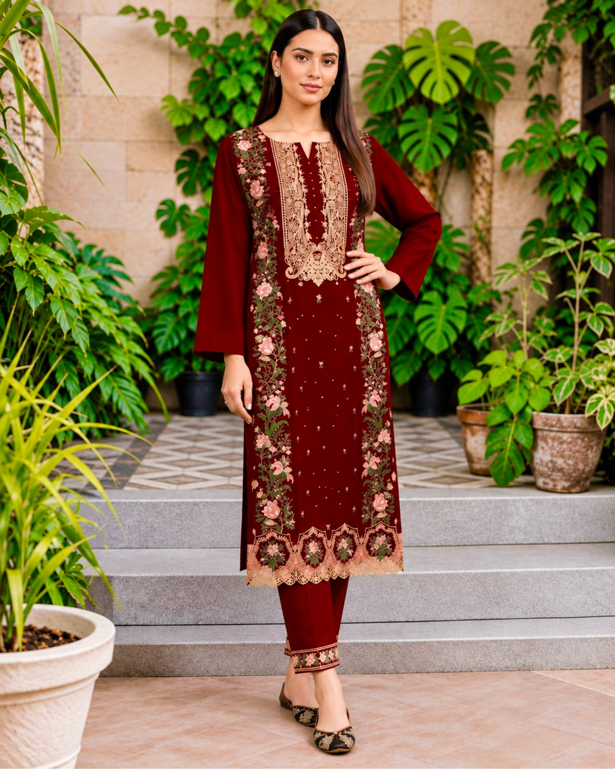 Charizma 2pc | Dhanak Embroidered | N-065