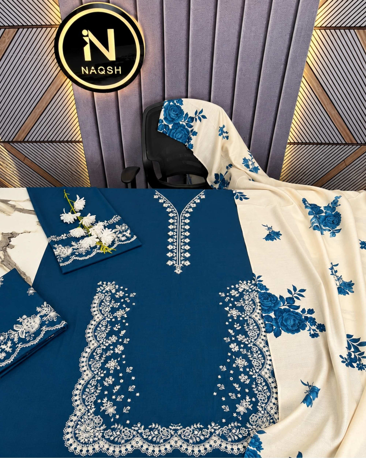 Zara Shahjahan 3pc | Dhanak Embroidered | N-064