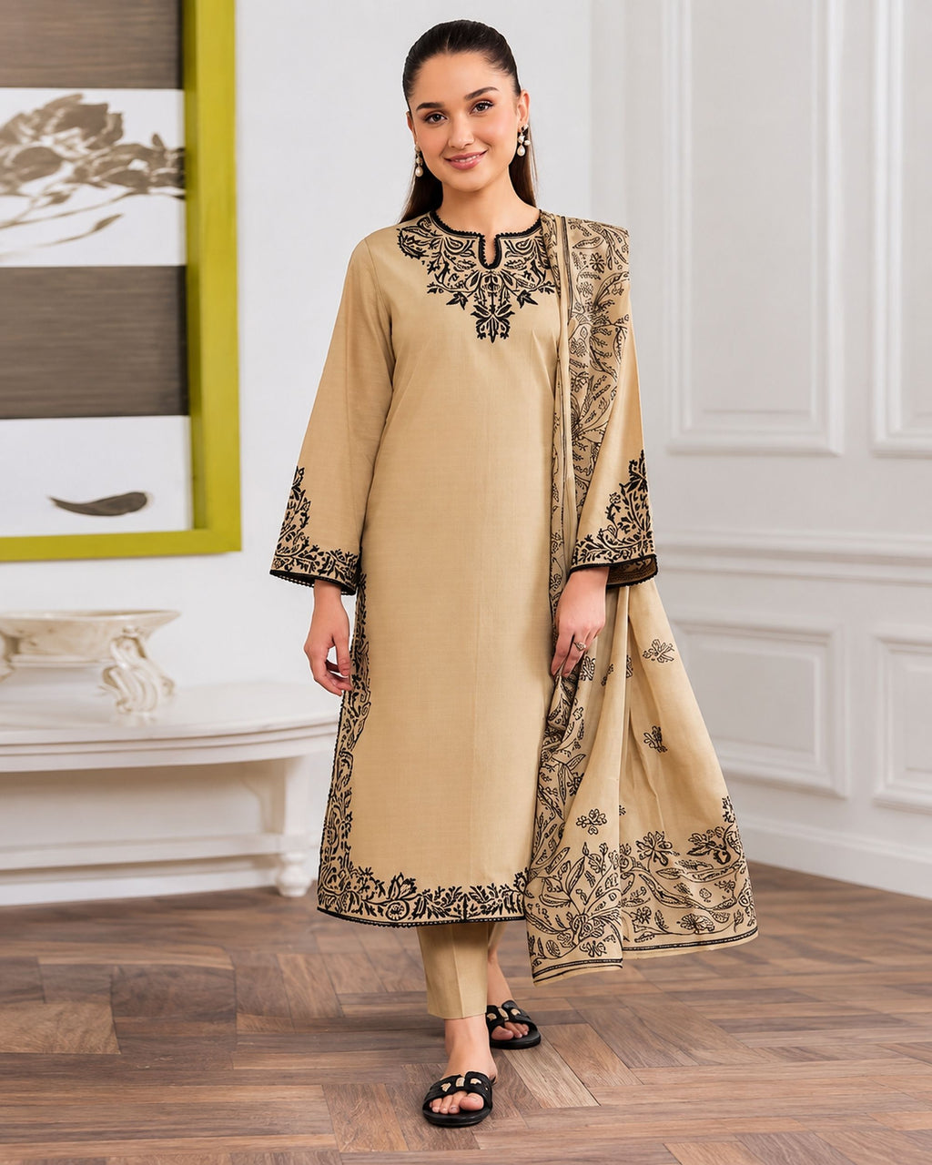Limelight 3pc | Premium Dhanak | N-056