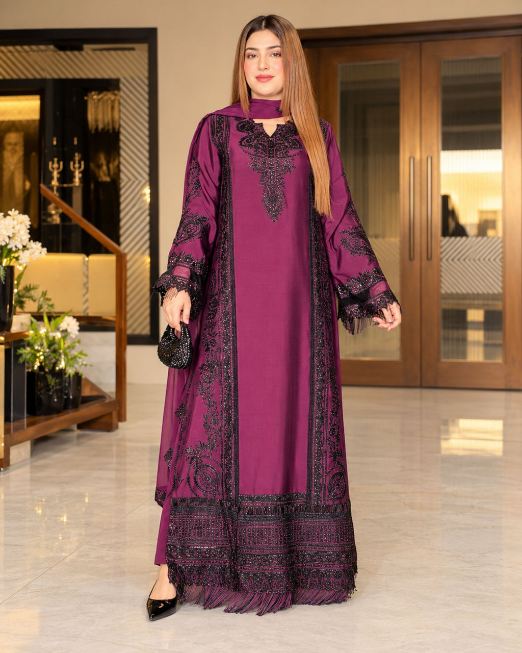 Zara shaharyar | 3pc Silk Article | N-108